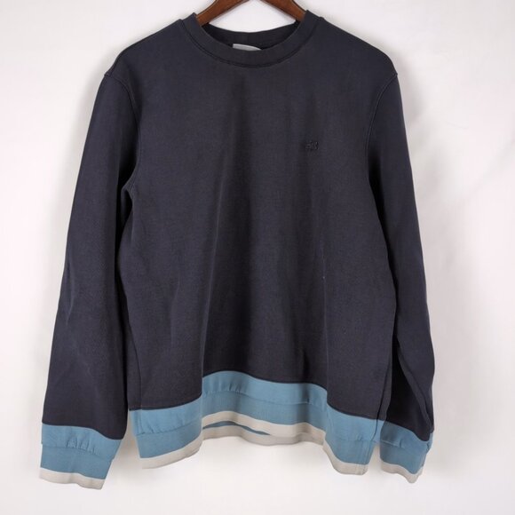 Lacoste Men's Navy Crewneck Pullover Blue/Grey Sleeve Detail, XL - Picture 1 of 7